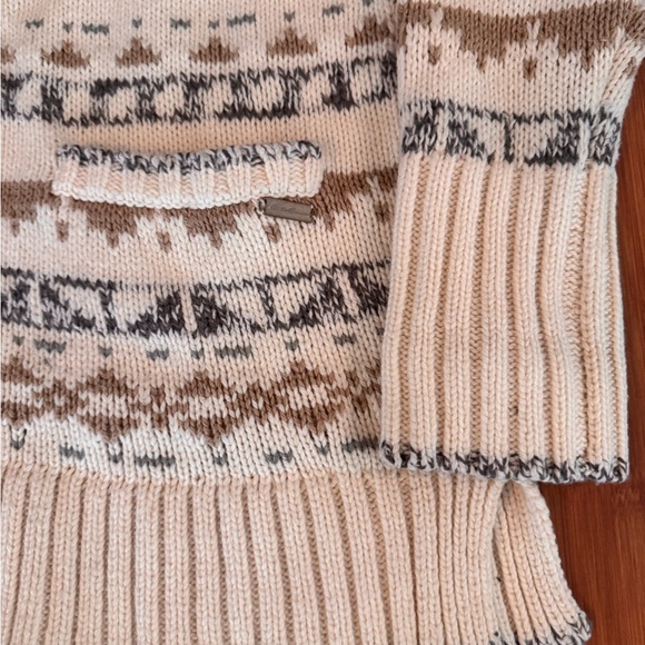 Eddie Bauer Women’s Beige and Brown Zip-Up Sweater - Picture 4 of 7